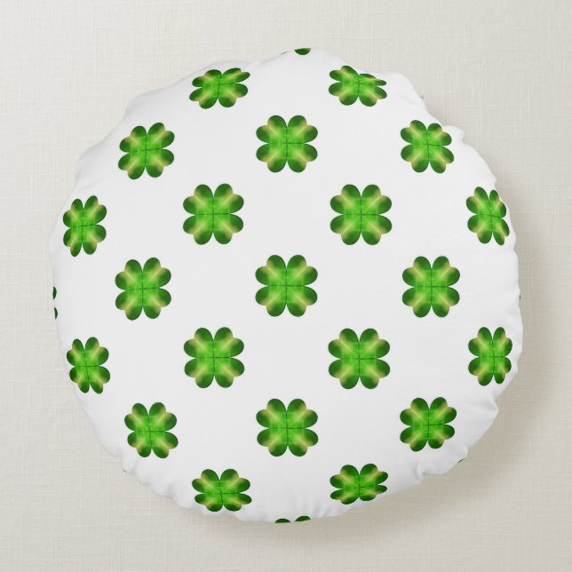 Sint-Patrick's Day Shamrock Background Rond Kussen (Achterkant)