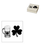 Sint Patrick's Day Shamrock Clover + Beer Stamps Rubberstempel (Gestempeld)