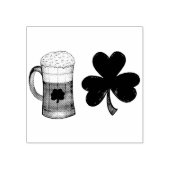 Sint Patrick's Day Shamrock Clover + Beer Stamps Rubberstempel (Afrduk)