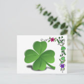 Sint-Patrick's Day Shamrock Clover-Briefkaart Briefkaart (Staand voorkant)