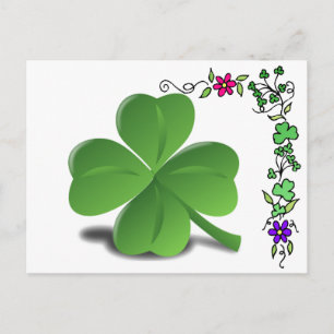 Sint-Patrick's Day Shamrock Clover-Briefkaart Briefkaart