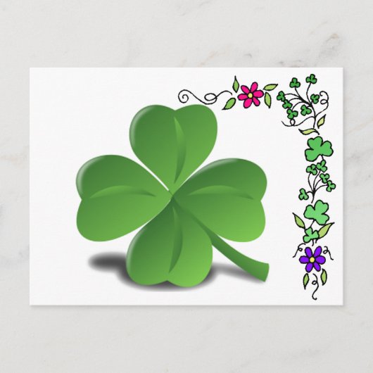 Sint-Patrick's Day Shamrock Clover-Briefkaart Briefkaart (Voorkant)