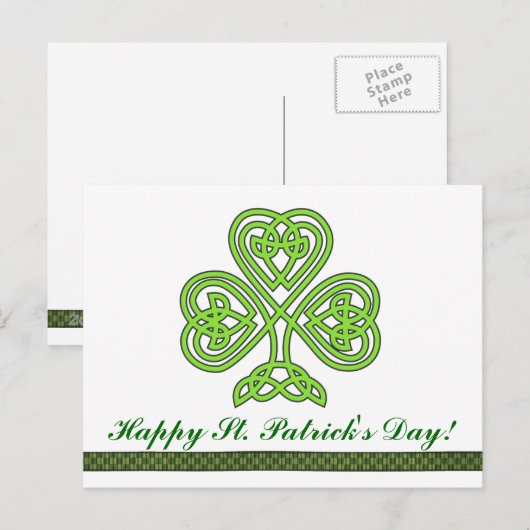 Sint-Patrick's Day Shamrock Clover-Briefkaart Briefkaart (Voorkant / Achterkant)