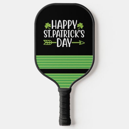 Sint Patrick's Day Shamrock Clover op groen Pickleball Paddle (Voorkant)