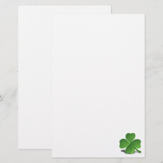 Sint-Patrick's Day Shamrock Clover Stationery Briefpapier (Voorkant / Achterkant)