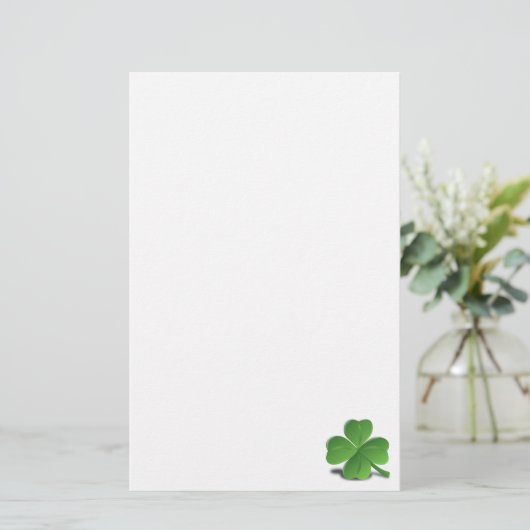 Sint-Patrick's Day Shamrock Clover Stationery Briefpapier (Staand voorkant)