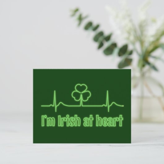 Sint Patrick's Day Shamrock EKG - Ik ben Iers op h Briefkaart (Staand voorkant)