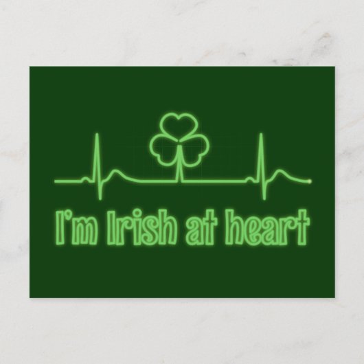 Sint Patrick's Day Shamrock EKG - Ik ben Iers op h Briefkaart (Voorkant)