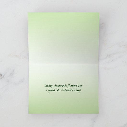 Sint-Patrick's Day Shamrock Flowers Kaart (Binnen)