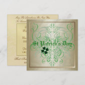 Sint-Patrick's Day Shamrock Gold Party Kaart (Voorkant / Achterkant)