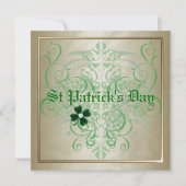 Sint-Patrick's Day Shamrock Gold Party Kaart (Voorkant)
