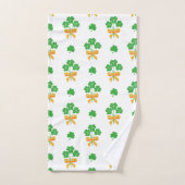 Sint-Patrick's Day Shamrock Golden Bow Green Clove Bad Handdoek (Handdoek)