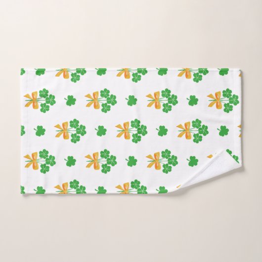 Sint-Patrick's Day Shamrock Golden Bow Green Clove Bad Handdoek (Handdoek)