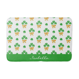 Sint-Patrick's Day Shamrock Golden Bow Green Clove Badmat