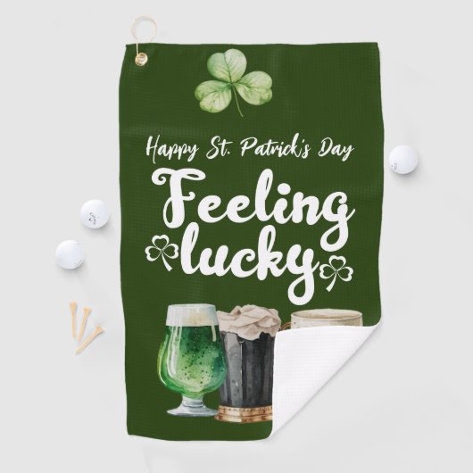 Sint-Patrick's Day Shamrock Golf Towel Golfhanddoek (Insitu)