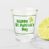 Sint Patrick's day Shamrock Green Beer Shot Glas (Voorkant)