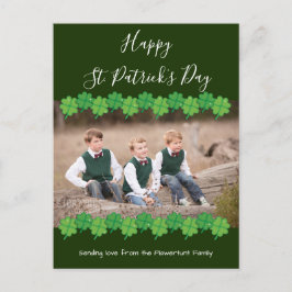 Sint Patrick's Day Shamrock Green Foto Feestdagenkaart