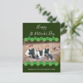 Sint Patrick's Day Shamrock Green Foto Feestdagenkaart (Staand voorkant)