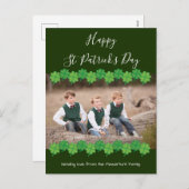 Sint Patrick's Day Shamrock Green Foto Feestdagenkaart (Voorkant / Achterkant)