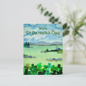 Sint Patrick's Day Shamrock Green Landscape Briefkaart (Staand voorkant)