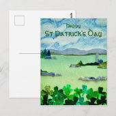 Sint Patrick's Day Shamrock Green Landscape Briefkaart (Voorkant / Achterkant)