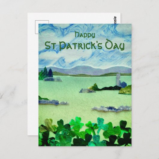 Sint Patrick's Day Shamrock Green Landscape Briefkaart (Voorkant / Achterkant)