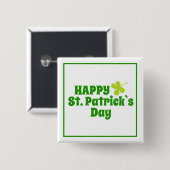 Sint Patrick's day Shamrock Green Vierkante Button 5,1 Cm (Voorkant /achterkant)