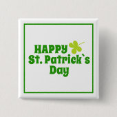 Sint Patrick's day Shamrock Green Vierkante Button 5,1 Cm (Voorkant)