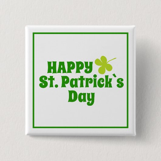 Sint Patrick's day Shamrock Green Vierkante Button 5,1 Cm (Voorkant)
