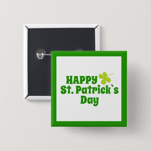 Sint Patrick's day Shamrock Green Vierkante Button 5,1 Cm (Voorkant /achterkant)
