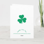 Sint Patrick's Day Shamrock Green White Pattern Feestdagen Kaart (Achterkant)