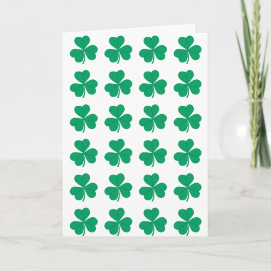 Sint Patrick's Day Shamrock Green White Pattern Feestdagen Kaart (Voorkant)
