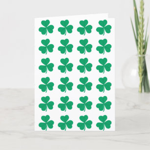 Sint Patrick's Day Shamrock Green White Pattern Feestdagen Kaart
