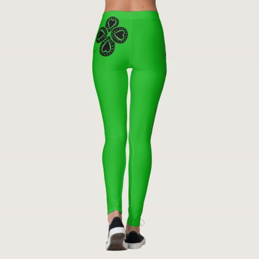 Sint Patrick's Day Shamrock Heart Leggings 2 (Achterkant)