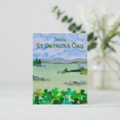 Sint Patrick's Day Shamrock Landscape Briefkaart (Staand voorkant)