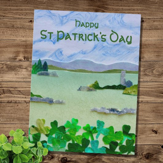 Sint Patrick's Day Shamrock Landscape Briefkaart