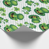 Sint-Patrick's Day Shamrock Leprechaun's Pet Green Cadeaupapier (Hoek)