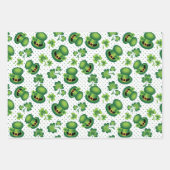 Sint-Patrick's Day Shamrock Leprechaun's Pet Green Inpakpapier Vel (Voorkant)
