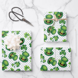 Sint-Patrick's Day Shamrock Leprechaun's Pet Green Inpakpapier Vel