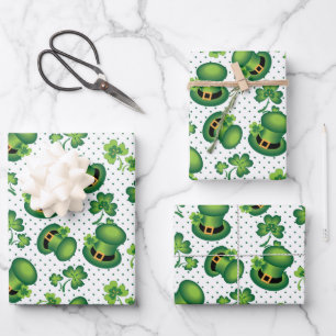 Sint-Patrick's Day Shamrock Leprechaun's Pet Green Inpakpapier Vel