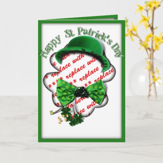 Sint-Patrick's Day Shamrock Lijst met verstelbaar  Kaart (Gele Bloem)