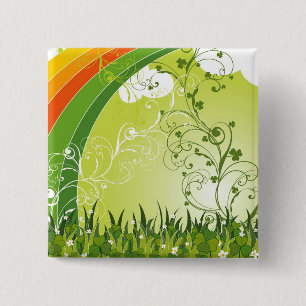 Sint Patrick's Day Shamrock Lucky Clovers Button