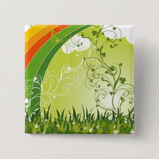 Sint Patrick's Day Shamrock Lucky Clovers Button (Voorkant)