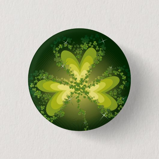 Sint Patrick's Day Shamrock Lucky Clovers Button (Voorkant)