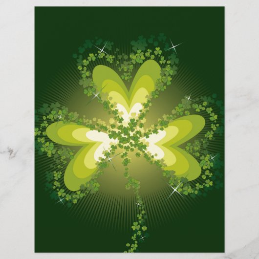 Sint Patrick's Day Shamrock Lucky Clovers Leaves Flyer (Voorkant)
