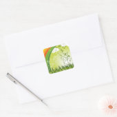 Sint Patrick's Day Shamrock Lucky Clovers Leaves Vierkante Sticker (Envelop)