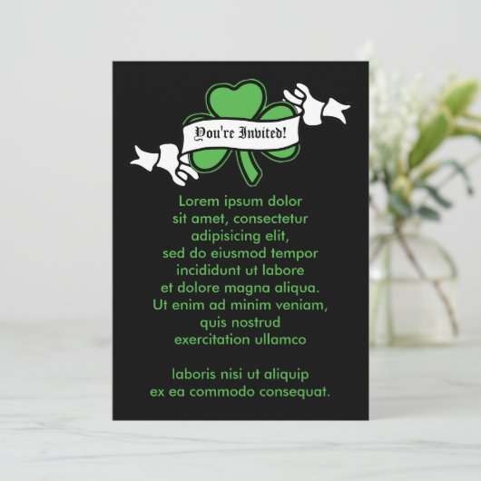 Sint Patrick's Day Shamrock Uitnodiging (Staand voorkant)