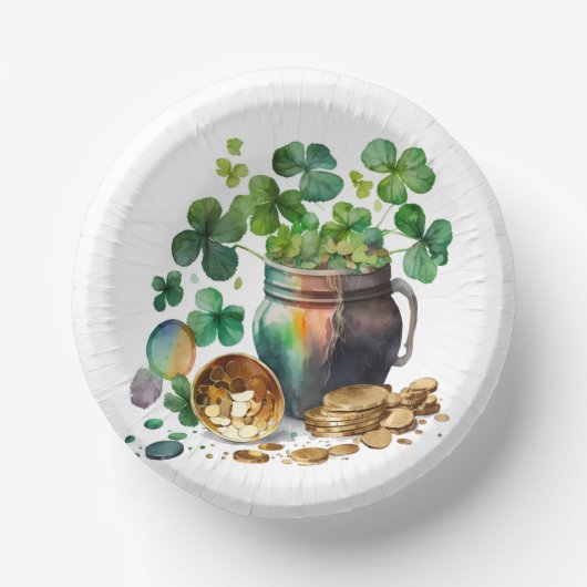 Sint-Patrick's Day Shamrocks and Coins Papieren Kommen (Voorkant)