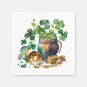 Sint-Patrick's Day Shamrocks and Coins Servet (Voorkant)