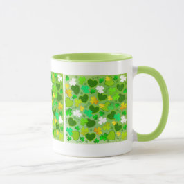 Sint-Patrick's Day Shamrocks and Hearts Mok